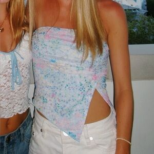 Shein Floral Strapless Top